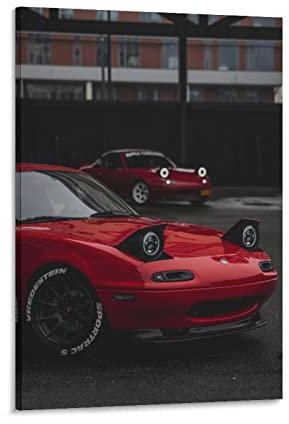 ZONDER JDM Auto-Poster für Mazda MX5 Miata Racing Car Sportauto SupercarPoster Dekorative Malerei Leinwand Wand und Kunstbild Druck Moderne Familie Schlafzimmer Dekor 20 x 30 cm