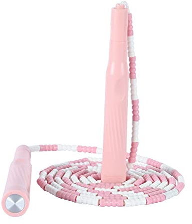 HEITIGN Corda per Saltare Segmentata Corda per Saltare con Perline Morbide Lunghezza Regolabile Corda per Saltare Fitness per Bambini Adulti (Routine Rosa)