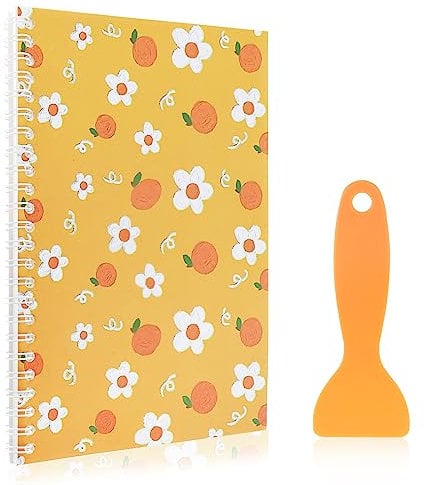 Aufkleber-Sammelalbum mit Plastikspatel, wiederverwendbares Aufkleberbuch Aufkleber Aufbewahrungsnotizblöcke Aktivitätsaufkleber-Sammlung Aufkleber-Organisationsalben zum Sammeln von Aufklebern Orange