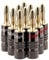 FosPower Banana Plugs 5 Pairs / 10 pcs, Closed Screw 24K Gold Plated Speaker Plug Connectors for Speaker Wire, Wall Plate, Home Theater, Audio/Video Receiver, Amplifiers and Sound Systems