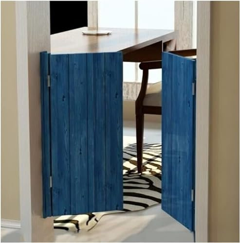 HAENJA Café-Schwingtüren, Salon-Butler-Tür, Saloon-Café-Türen, Retro-Lamellenzaun-Halbtaillentür, mit automatischer Schließung, for Terrasse Innenbereich (Color : Blu, Size : W130xh90)