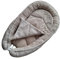 Baby Nestchen, Babynest mit Wechselauflage Neugeborene Nestchen Baby 70x35cm - Kokon Handmade aus Baumwolle Waffei und Frottee (Beige)