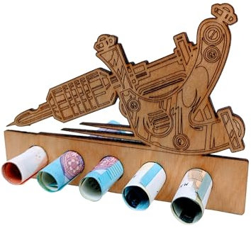 Geldgeschenk Verpackung - originelles Holz Geldgeschenk - Geschenkidee für Männer und Frauen zum Geburtstag (Tattoo/Tattoowierung)