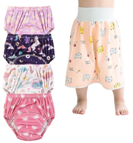 DUDUFUN Baby Kleinkinder Töpfchen Trainingshose Trainerhose Windelrock für Jungen und Mädchen 3-4 Jahre