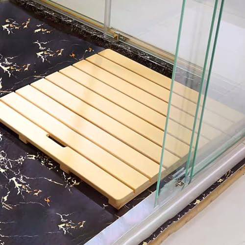 Tappetino da bagno commerciale impermeabile in legno, tappetino da bagno per doccia, poggiapiedi antiscivolo, tappetino resistente, zerbino per interni ed esterni, spa, piscina (Color : Natural, Siz