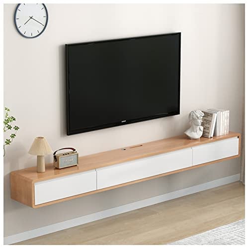 MNOIINM Schwebender TV-Ständer, Wandmontage, TV-Schrank, hängend, Unterhaltung, Media-Center, Aufbewahrungskonsole mit Tür und Stauraum