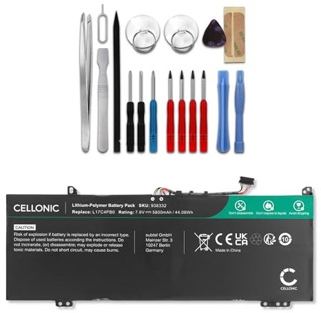 CELLONIC Akku kompatibel mit Lenovo Flex 6-14ARR, 14IKB IdeaPad 530S-14IKB, 15IKB, 14ARR, Yoga 530-14ARR, 14IKB 7.6V 5800mAh + Werkzeug-Set