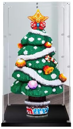 FEIFANBOYANG Vitrina acrílica transparente para modelos de árboles de Navidad Lego, a prueba de polvo, transparente (19.6 x 19.6 x 40.5 pulgadas) (solo vitrina de exhibición) (3 mm)