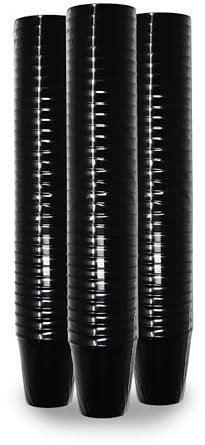 Close Up Wiederverwendbare Schnapsgläser aus Kunststoff | Stapelbar & Robust | leicht zu reinigen | Shotgläser für Partys, Verkostungen, Hochzeit, Geburtstag usw. | 160 Stück je 29 ml. (Schwarz)