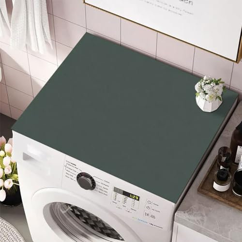 Treer Tappetino per Lavatrice Antiscivolo Assorbente, Copertura per Lavatrice Morbido e Ritagliabile, Tappetino Protezione Superiore per Lavatrice e Asciugatrice (50x60cm,Verde Oliva)