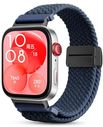 CHANRASI Geflochtenes Armband kompatibel mit Huawei Watch Fit 4/Fit 4 Pro/Fit 3,Stoff Elastisches Sport Solo Loop Nylon Band für Huawei Watch Fit 4/Fit 4 Pro/Fit 3,Herren Damen