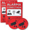 ITALMI® Set Cartel Alarma Videovigilancia de PVC + Adhesivo | Placa zona videovigilada 20x15 cm + adhesivo pequeño para añadir una seguridad extra. (1) (2)