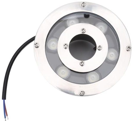 LED Springbrunnenlicht, Edelstahl Pool Licht Landschaft Licht Hohe Helligkeit Tauchbar Unterwasser Strahler für Garten Brunnen Teich (Warmweiß 6W)