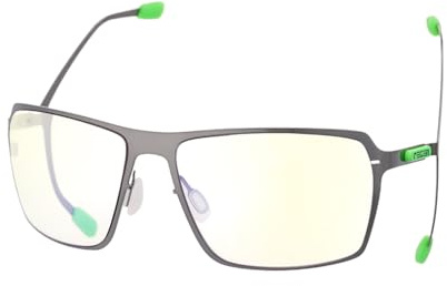REGEN OC+ Blue Light blocking gaming glasses in stainless steel, featuring interchangeable temples.