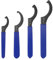 sourcing map C Hook Spanner Wrench ER32/ER40/APU16/38-42 Nut Shock Wrench Steel Chuck Nut with Blue Non-Slip Handle for Lathe Clamping 1 Set