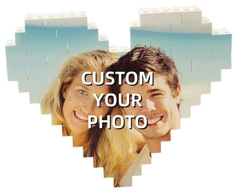 Benutzerdefiniertes Fotopuzzle in Herzform, Bausteine, personalisierbar, Fotoblock-Puzzle, Geschenk für Freund, Freundin, Geburtstag, Valentinstag (Routine)