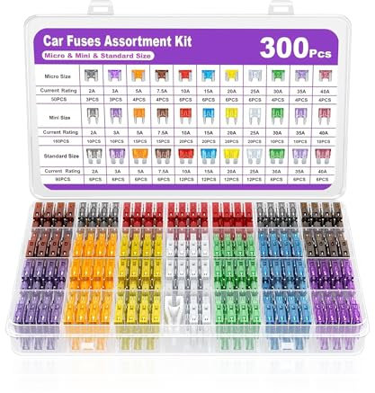 Flaconi 300 PCS Fusible Auto,Fusibles pour Auto,Fusible Voiture,Boite Fusible 12v,Boite a Fusible 12v,2A 3A 5A 7.5A 10A 15A 20A 25A 30A 35A 40A Boite Fusible voiture,Approprié pour Voitures,Camions