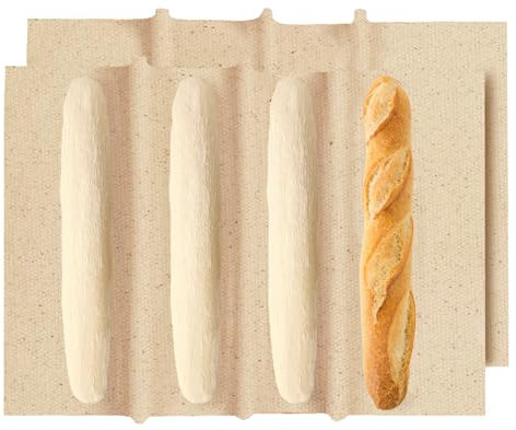 2 Lienzos para Panadero - fermentadora de masa - Lienzo para Panadero de Lino, ideal para la preparación de masa y horneado de pan, absorbente y duradero, para panaderos y aficionados