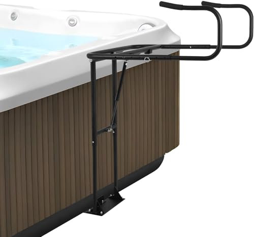 FAHKNS Whirlpool-Abdeckungsheber, robuste Spa-Abdeckungshilfe, höhenverstellbar, 83,1 cm - 106,9 cm, höhenverstellbar, hydraulische Halterung für Whirlpool-Abdeckungen, Bodeneinsatz, verstärkte