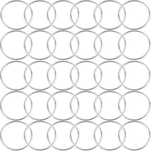 30Pcs Metallringe zum Basteln, BetterJonny 8cm Metallringe Drahtringe Deko Ringe Makramee Zubehör Deko Metall Ringe zum Aufhängen für Traumfänger Ring Makramee Ring Wickeltechnik Hochzeitskranz,Silber