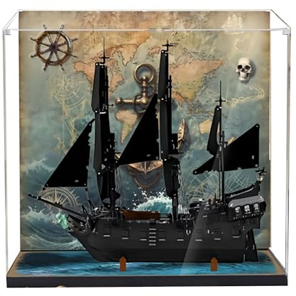 Acrylic Display Case for Lego 10365 Black Pearl Pirate Ship, Dustproof Transparent Storage Box, Display Box Compatible with 10365 (Box Only)