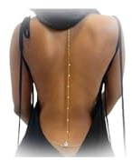 MIYUEFAN Collier De Dos Strass Dos Collier chaîne pour de Harnais de Corps Robe de Mariée Dos Nu Bijoux pour Femmes
