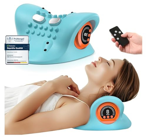 Nackenmassagegerät Elektrisch mit Wärme, 2026 Neu Kabelloses Massager, Shiatsu Massagegerät, Zervikales Nacken Rücken Massagegerät mit 3 Modi, 6 Einstellbare Frequenzen