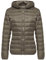 Wantdo Femme Veste en Duvet Manteau Matelassé à Capuche Léger Compressible Veste Coupe-Vent Isolée de Montagne à Capuche Mince Veste d'Extérieur Courte Kaki Profond M