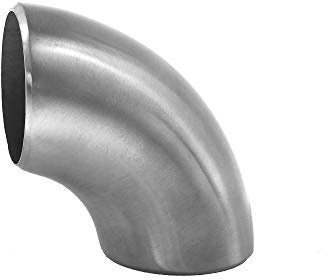 BASIT Edelstahl Schweißbogen Ø48.3x2mm - 90°, V2A für Geländer & Handlauf | Rohrbogen geschliffen K240, Werkstoff 1.4301 - ideal für Treppengeländer Balkongeländer verschiedene Durchmesser wählbar