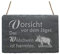 Schiefertafel Vorsicht vor dem Jäger, das Wildschwein ist harmlos - Schild 22 x 16 cm