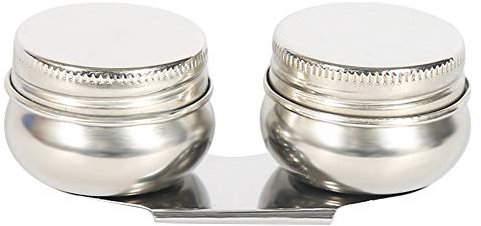 Palette Cup 2pcs Stainless Steel Art Oil Pot Portable Mini Wash Pen Holder Artists Palette Clip Cup Container with Lid for Watercolor Acrylic Oil Painting