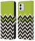 Head Case Designs Lime Green Colour Block Chevron Leather Wallet Case Compatible With Apple iPhone 11