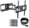 TV Wandhalterung für 32-55 Zoll (ca. 81-140cm) Flach & Curved LCD LED OLED Fernseher & TFT Monitor | Schwenkbar Neigbar Ausziehbar | Wand Halter Fernseher Halterung | VESA 200x200-400x400 | Schwarz