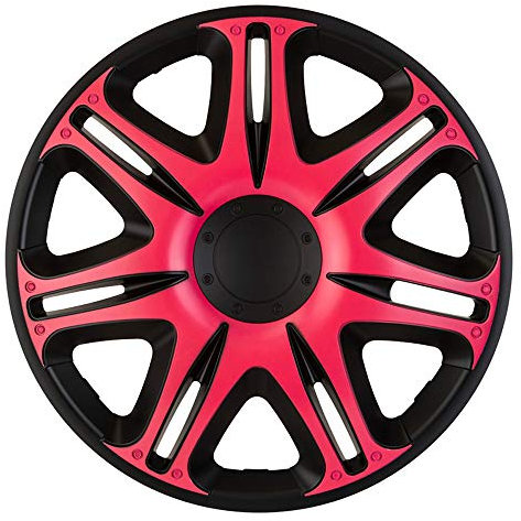 Satz J-Tec Radzierblenden Nascar 13-Zoll Schwarz/Pink