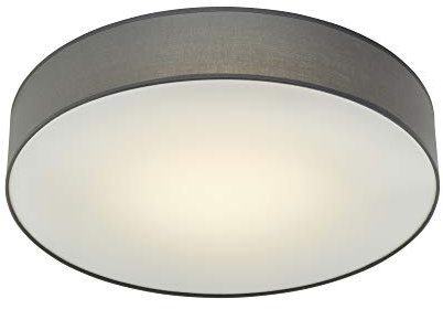 KHG LED-Deckenleuchte mit Stoffschirm in grau | 60cm Durchmesser | 3000K Leuchtkraft | 23W LED