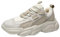 Jamron Uomo PU + Maglia Scarpe Sportive Moda Chunky Sneakers Scarpe da Ginnastica Beige SN071023 EU44