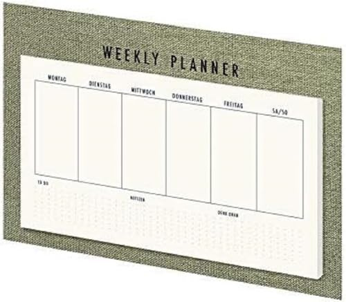 Rössler 1216452670 - S.O.H.O. Weekly Planer, Format 52/240x135mm, Special Line, Sage, 1 Stück
