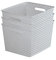 Curver My Style Rattan Effect Set of 3 Kitchen, Living room, Bathroom, Bedroom, Utility Large Rectangular Storage Baskets 18 Litres - Light Grey