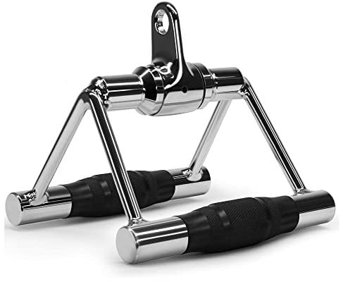 GYM MASTER Heavy Duty Twin Seated Row V Handle Textured Grip Cable Attachment