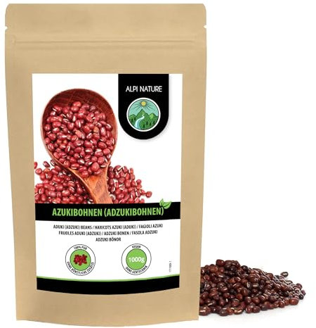 Alpi Nature Adzuki Beans 1kg 2.2 lb, Whole Azuki Red Beans, Gluten Free Legumes