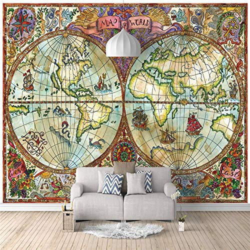 Mural Self- Adhesive Photo Wallpaper map 200x140 Decoration Poster Picture Design Modern for Living Room Bedroom