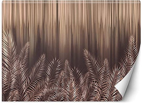 Feeby Vlies Fototapete Tropen Kupfer Streifen 368x254 cm Braun Tapeten Wandekoration Wohnzimmer Schlafzimmer Büro Flur Exotische Blätter Pflanzen