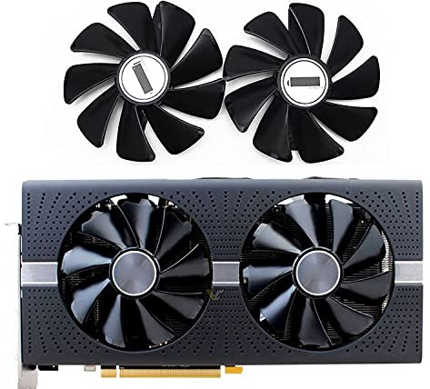 Dotodo GPU-Kühler für Sapphire Radeon RX 470/480/570/580 Nitro Mining Edition Grafikkarte Lüfter, 95x95x15 mm, 12 V, 20 dB, 2500 rpm, für Desktop, 2 Stück