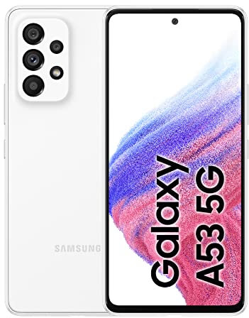 Samsung Galaxy A53 5G Smartphone Dual-SIM Android Handy 6 GB RAM 128GB Speicher Awesome White + 30 Monate Garantie