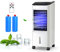 RELAX4LIFE Aire Acondicionado Portátil 3 en 1, Enfriador de Aire, Ventilador, Humidificador, Ventilador Portátil 65W con Temporizador, 3 Modos, 3 Velocidad, Depósito 7L, 4 Ruedas y Control Remoto
