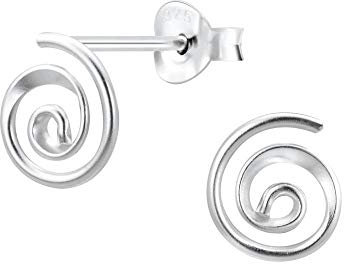 FRIEDA + PAUL Spirale Symbol Geo Basic Damen Frauen Mädchen Ohrstecker Ohrringe 925 Sterling Silber anlaufgeschützt Schmuckbox