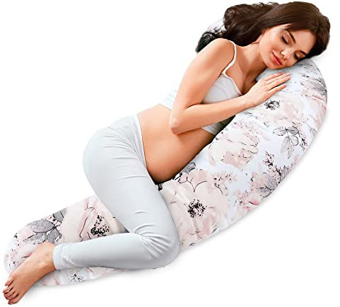 Totsy Baby Seitenschläferkissen, 190 cm – Flache Schwangerschaftskissen, Körperkissen, ideal für die Erholung und das Wohlbefinden der werdenden Mütter, C-Form