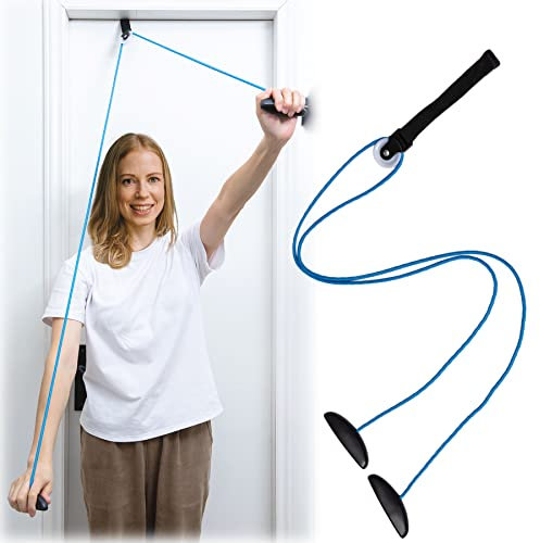 Hshbxd Shoulder Pulley Over The Door Physical Therapy System, Exercise Pulley, Alleviate Shoulder Pain and Facilitate Recovery from Surgery (Blue)