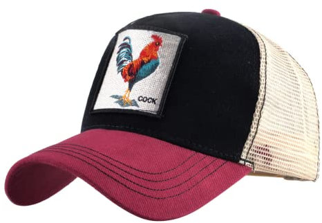 ZXRSJBL Gorras de béisbol para Hombres y Mujeres, Unisex Animal Mesh Trucker Hat Square Patch Baseball Caps,Snapback Embroidered Patch Baseball Caps