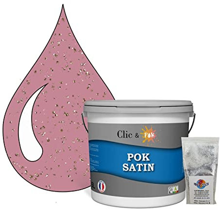 POK PAILLETTE : Peinture de Finition Acrylique Effet Pailleté Murs Intérieurs - Far à Joues 50m² - 5L